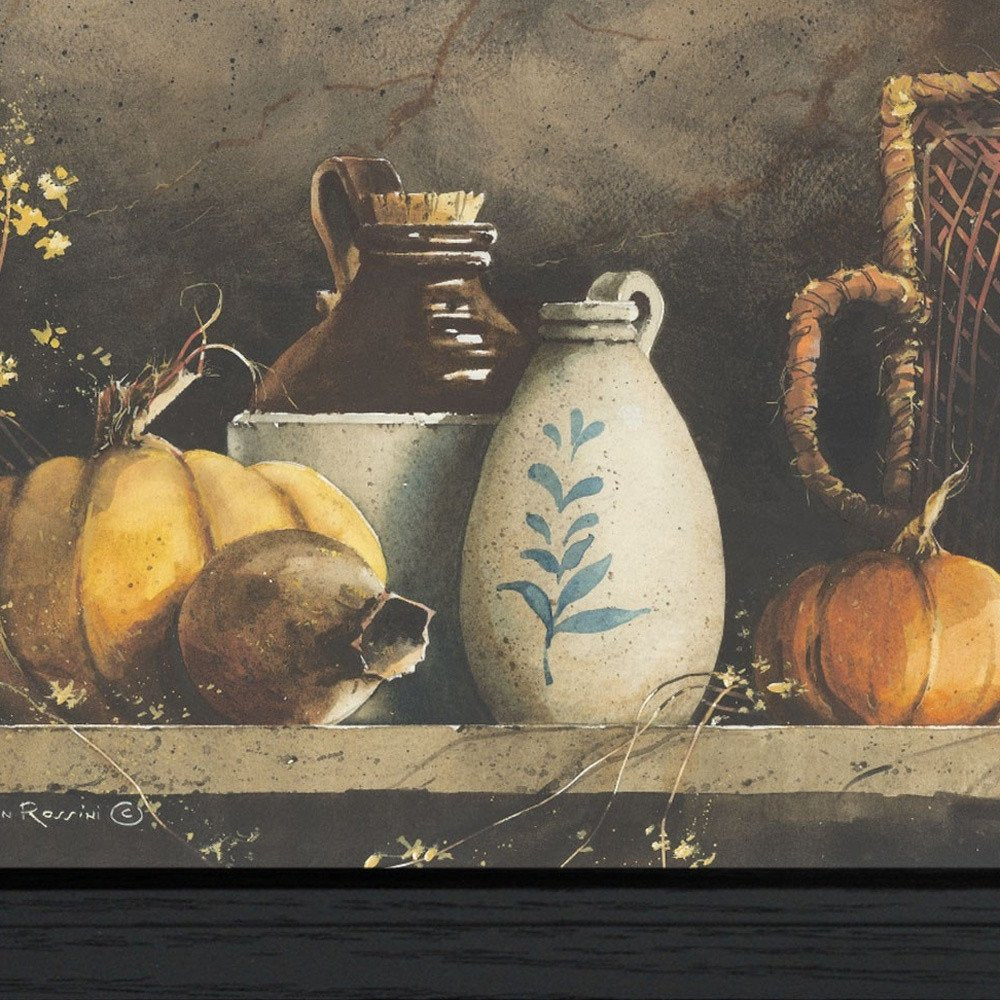 Pumpkin and Pods Black Framed Print Kitchen Wall Art — view 2