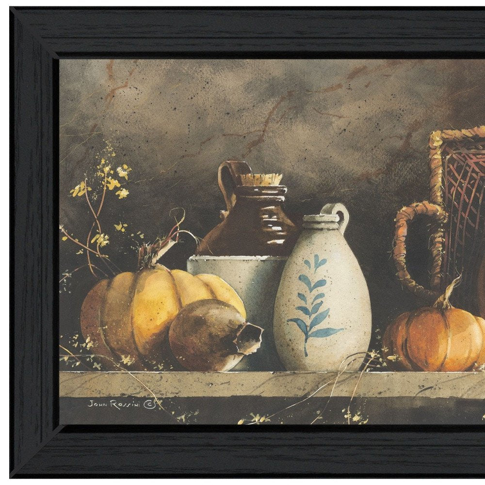 Pumpkin and Pods Black Framed Print Kitchen Wall Art HomeRoots