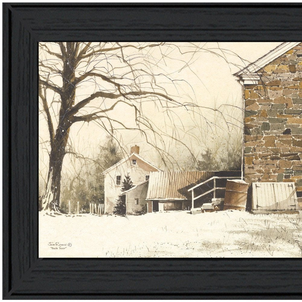 Back Door Black Framed Print Wall Art HomeRoots