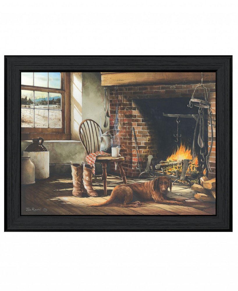His Morning Coffee 1 Black Framed Print Wall Art HomeRoots