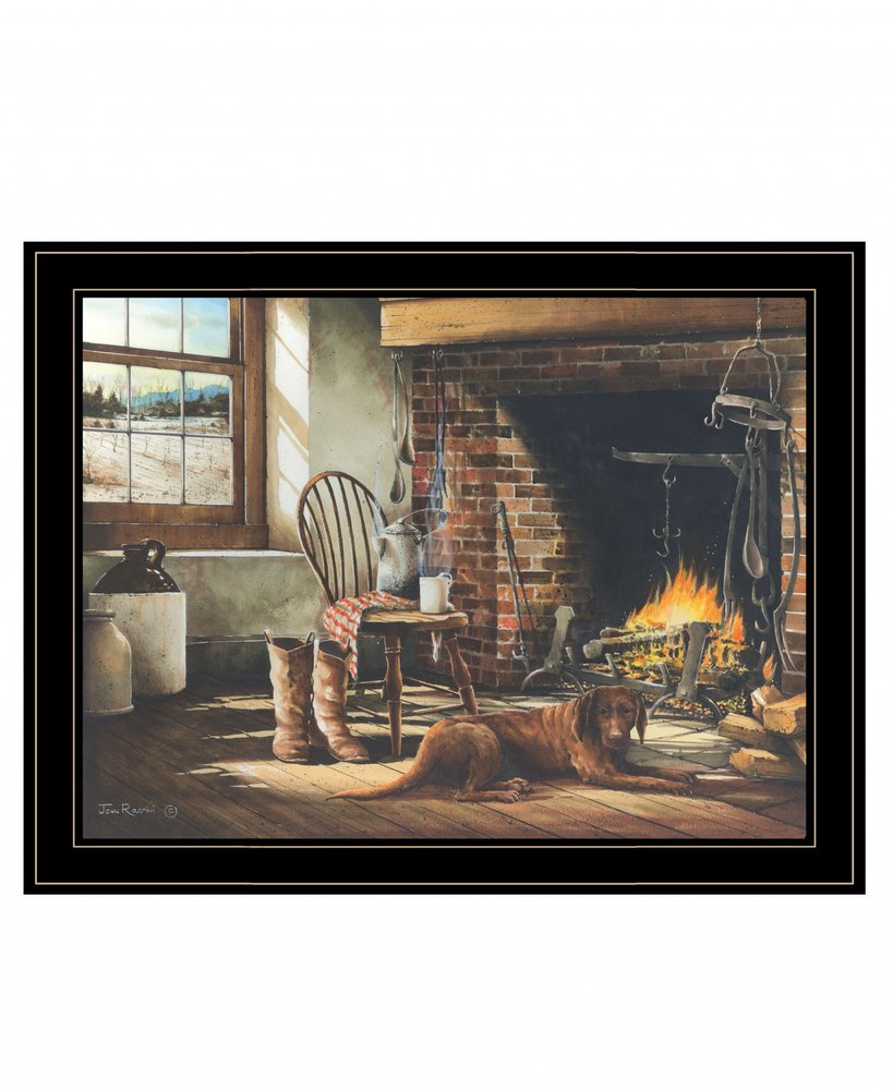 His Morning Coffee 2 Black Framed Print Wall Art — view 1