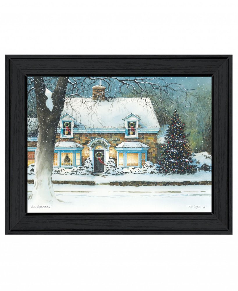 Snow Softly Falling 1 Black Framed Print Wall Art HomeRoots