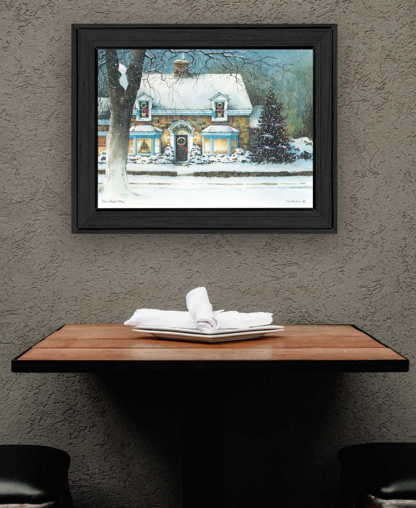 Snow Softly Falling 1 Black Framed Print Wall Art HomeRoots