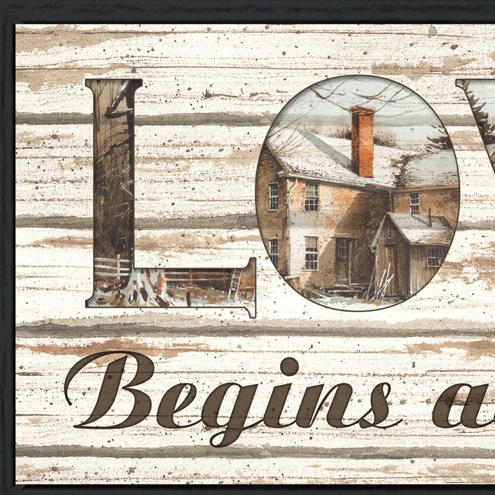 Love Begins at Home 2 Black Framed Print Wall Art — view 3