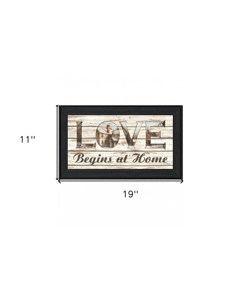 Love Begins at Home 2 Black Framed Print Wall Art — view 5