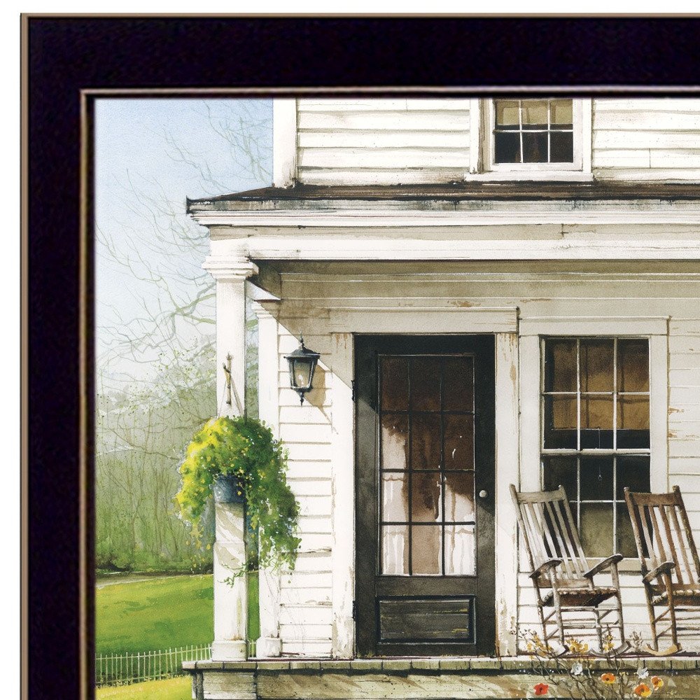 Back Porch Gathering 2 Black Framed Print Wall Art — view 8