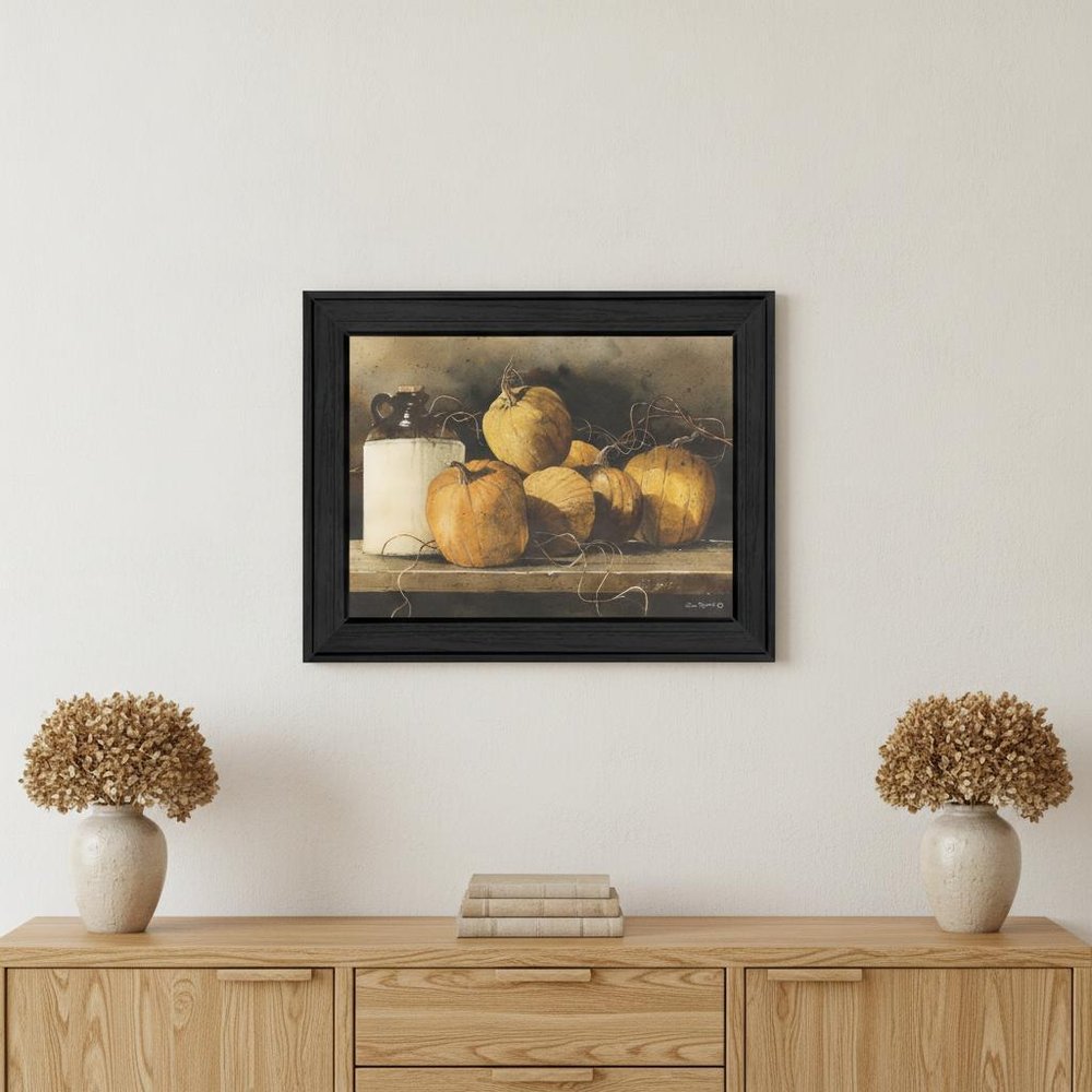 Jugs and Pumpkins 1 Black Framed Print Wall Art HomeRoots