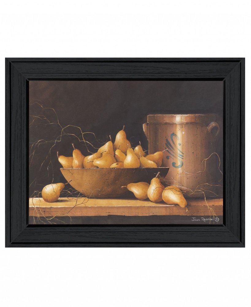 Pears and Crocks 1 Black Framed Print Wall Art — view 2