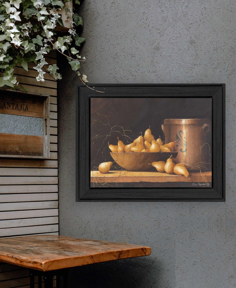Pears and Crocks 1 Black Framed Print Wall Art HomeRoots