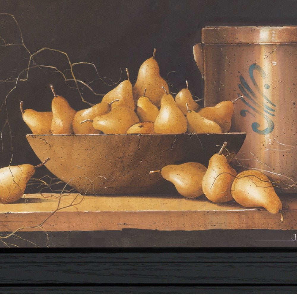 Pears and Crocks 1 Black Framed Print Wall Art HomeRoots