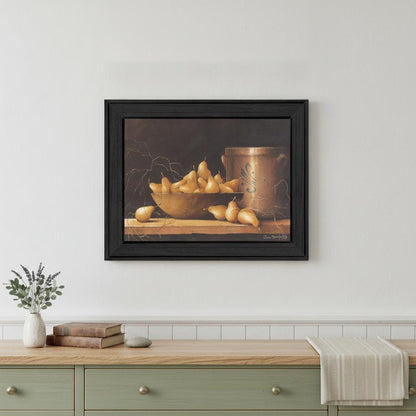 Pears and Crocks 1 Black Framed Print Wall Art HomeRoots