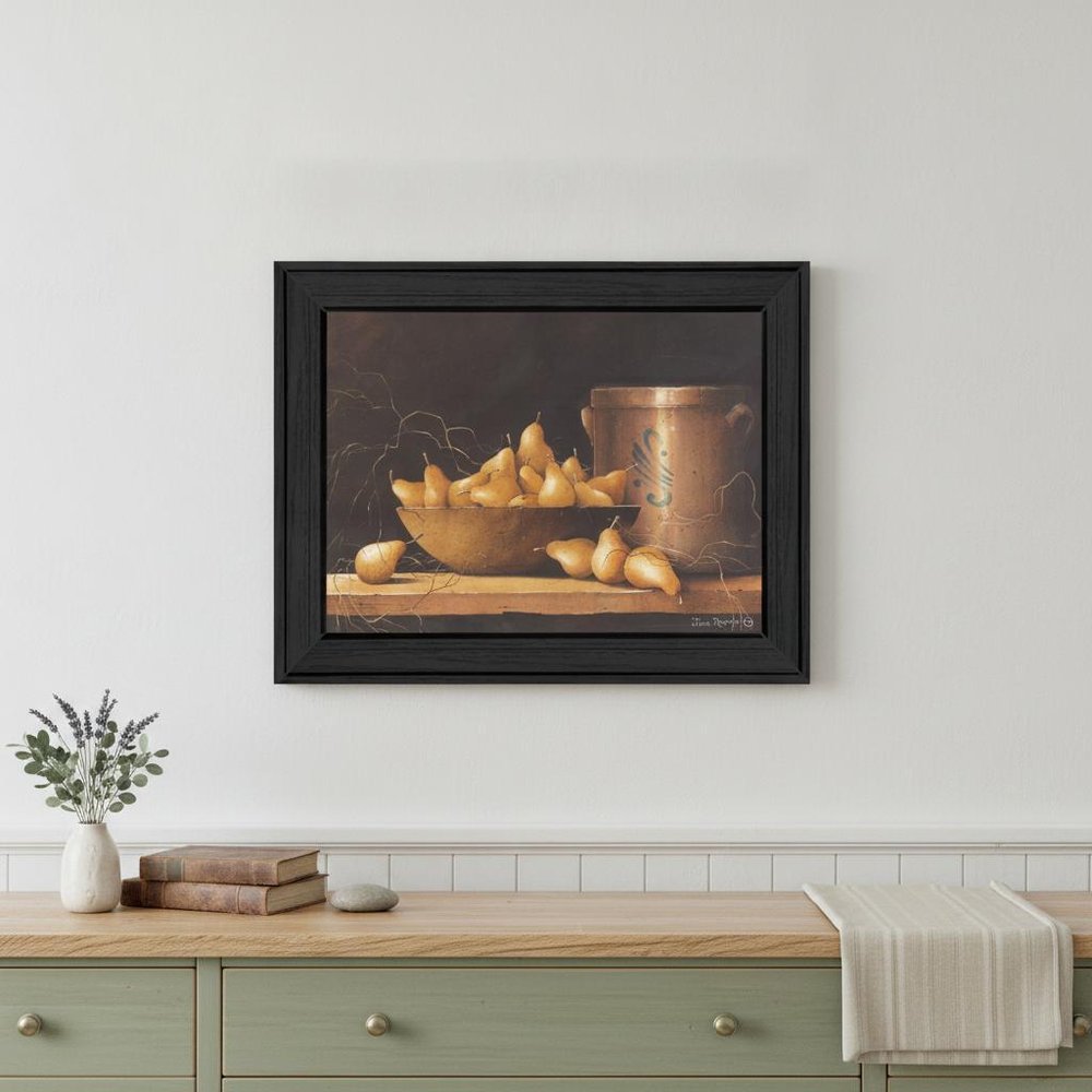Pears and Crocks 1 Black Framed Print Wall Art HomeRoots