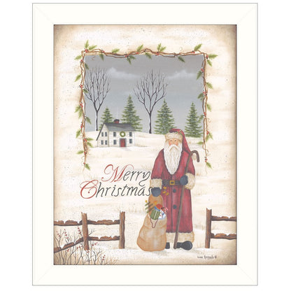 Merry Christmas White Framed Print Wall Art HomeRoots