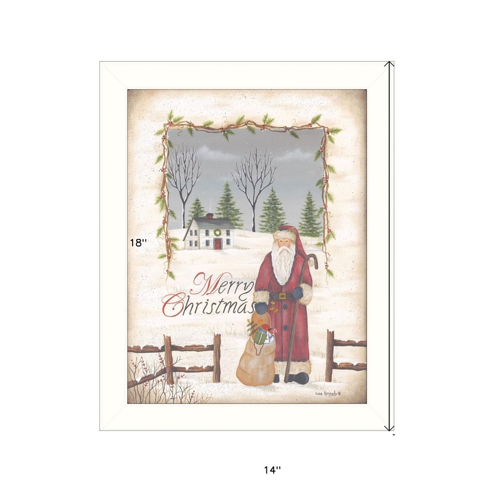 Merry Christmas White Framed Print Wall Art HomeRoots