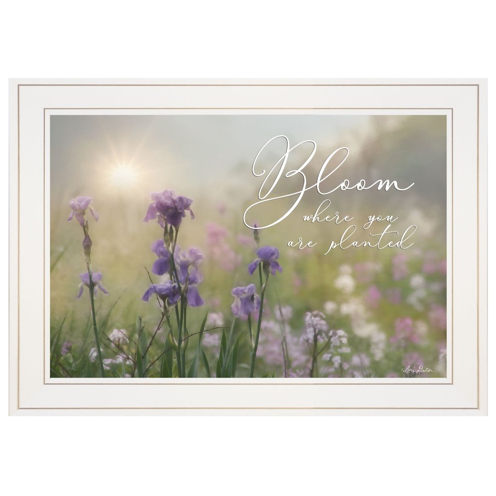 Bloom where you are planted 1 White Framed Print Wall Art — view 1