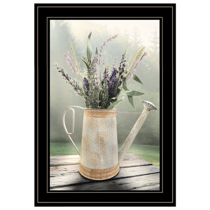 Lavender Watering Can 1 Black Framed Wall Art HomeRoots