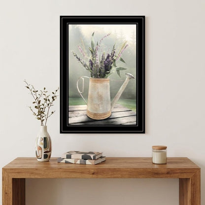 Lavender Watering Can 1 Black Framed Wall Art HomeRoots