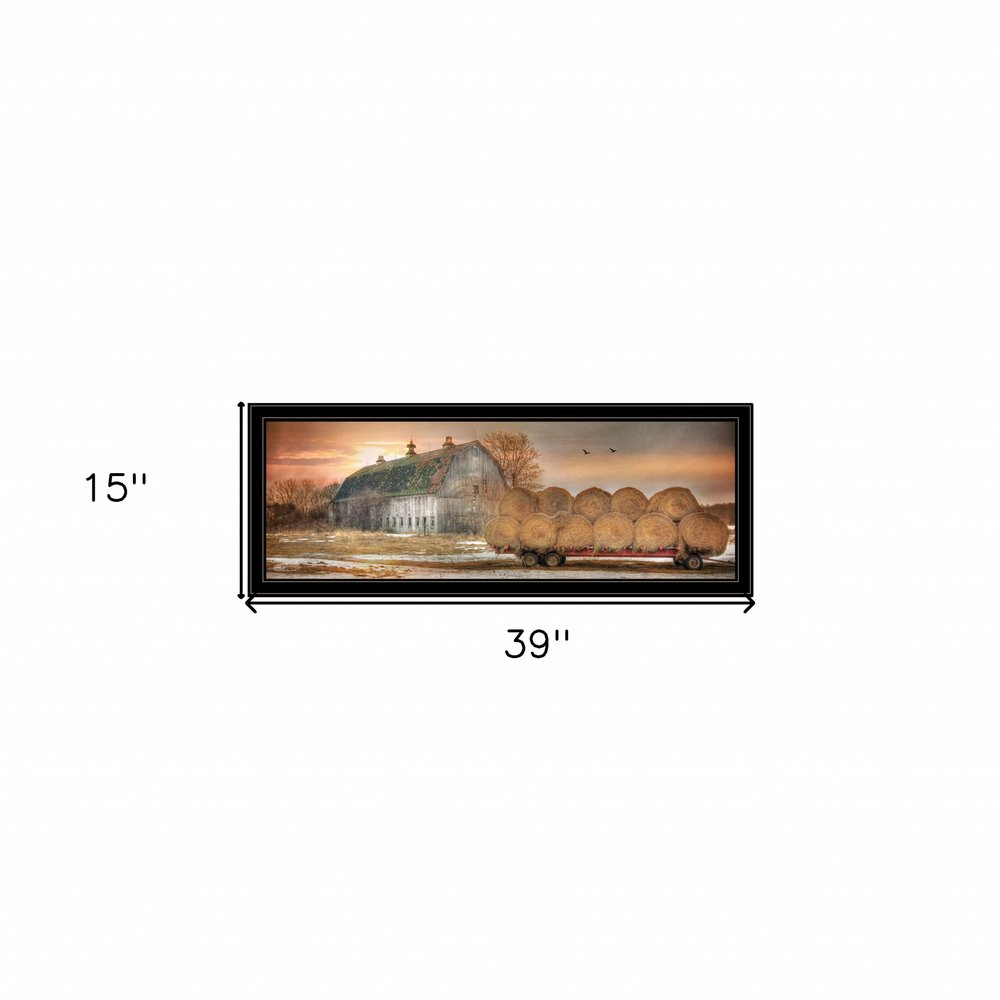 Sunset on the Farm 2 Black Framed Print Wall Art — view 2