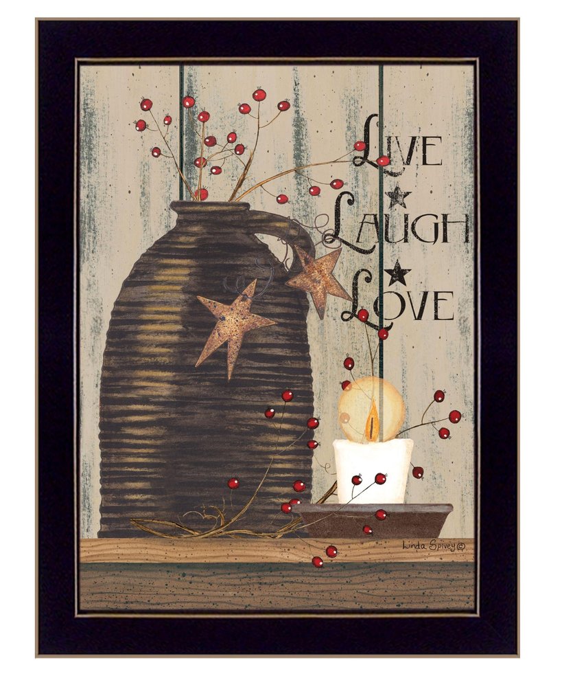 Live Laugh and Love 1 Black Framed Print Wall Art HomeRoots