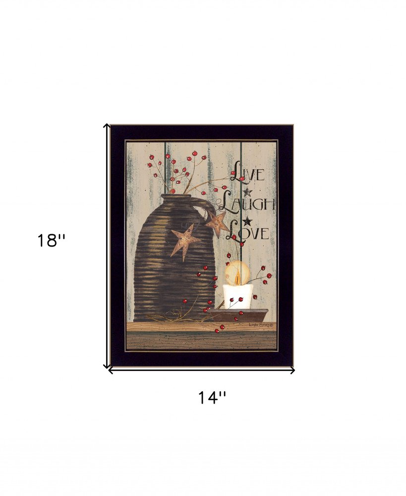 Live Laugh and Love 1 Black Framed Print Wall Art HomeRoots