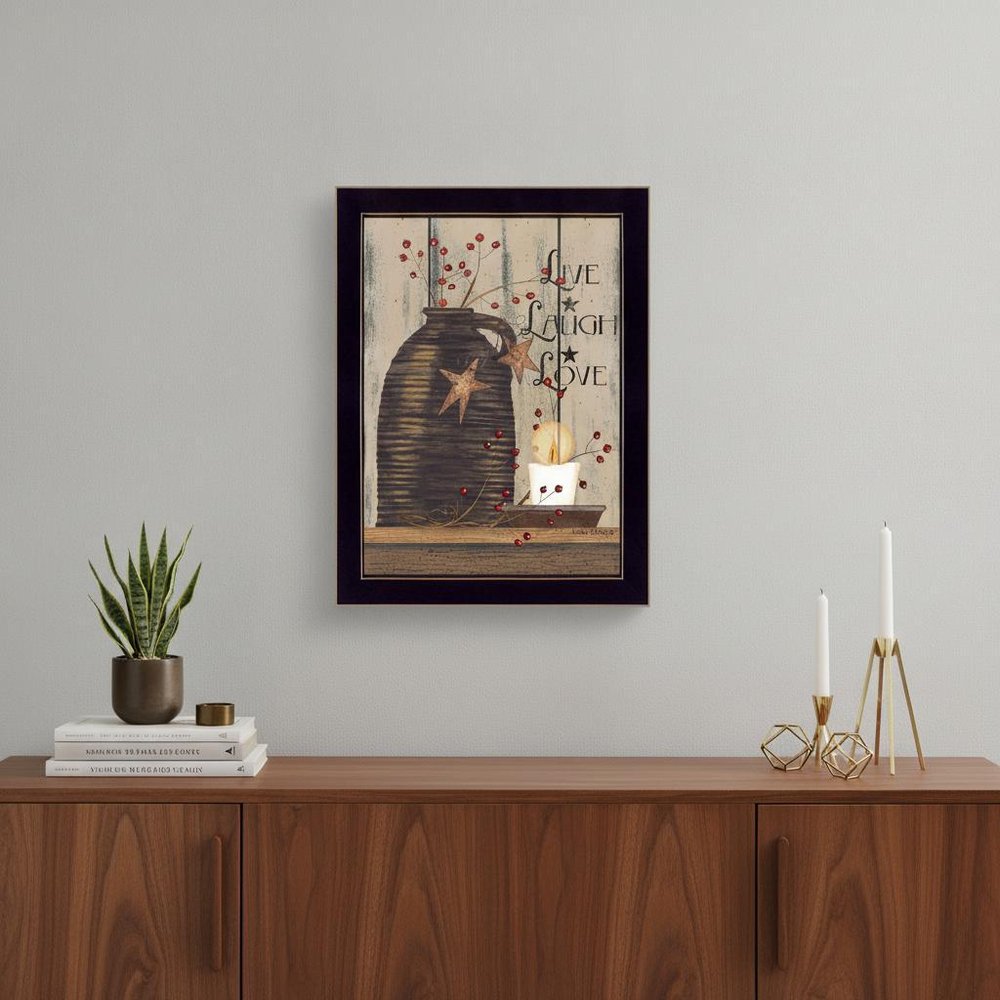 Live Laugh and Love 1 Black Framed Print Wall Art HomeRoots