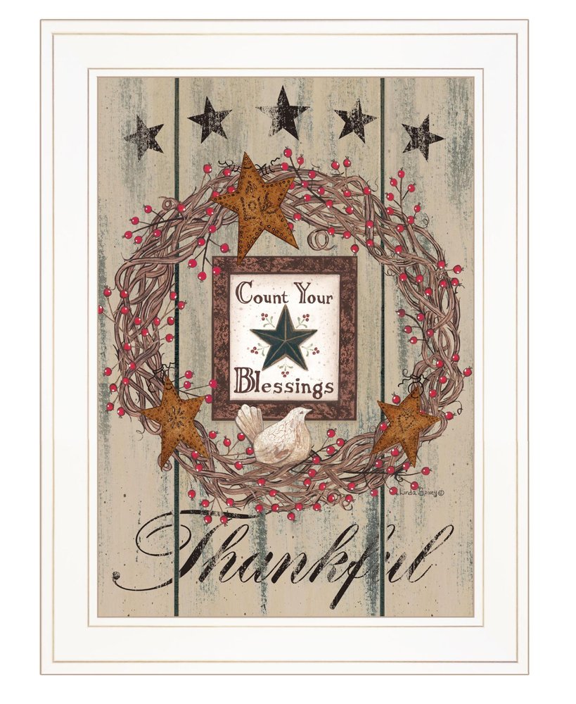 Count your Blessings 1 White Framed Print Wall Art HomeRoots