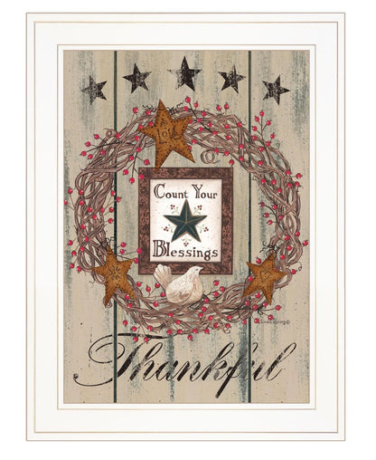 Count your Blessings 1 White Framed Print Wall Art HomeRoots