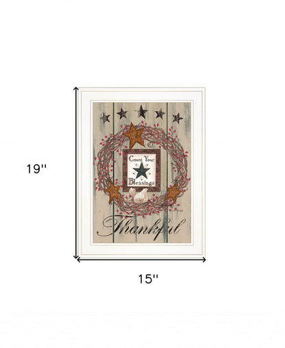 Count your Blessings 1 White Framed Print Wall Art HomeRoots
