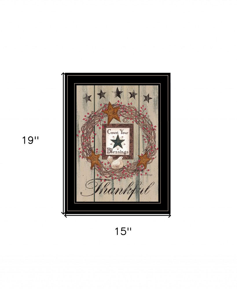 Count your Blessings 2 Black Framed Print Wall Art — view 2