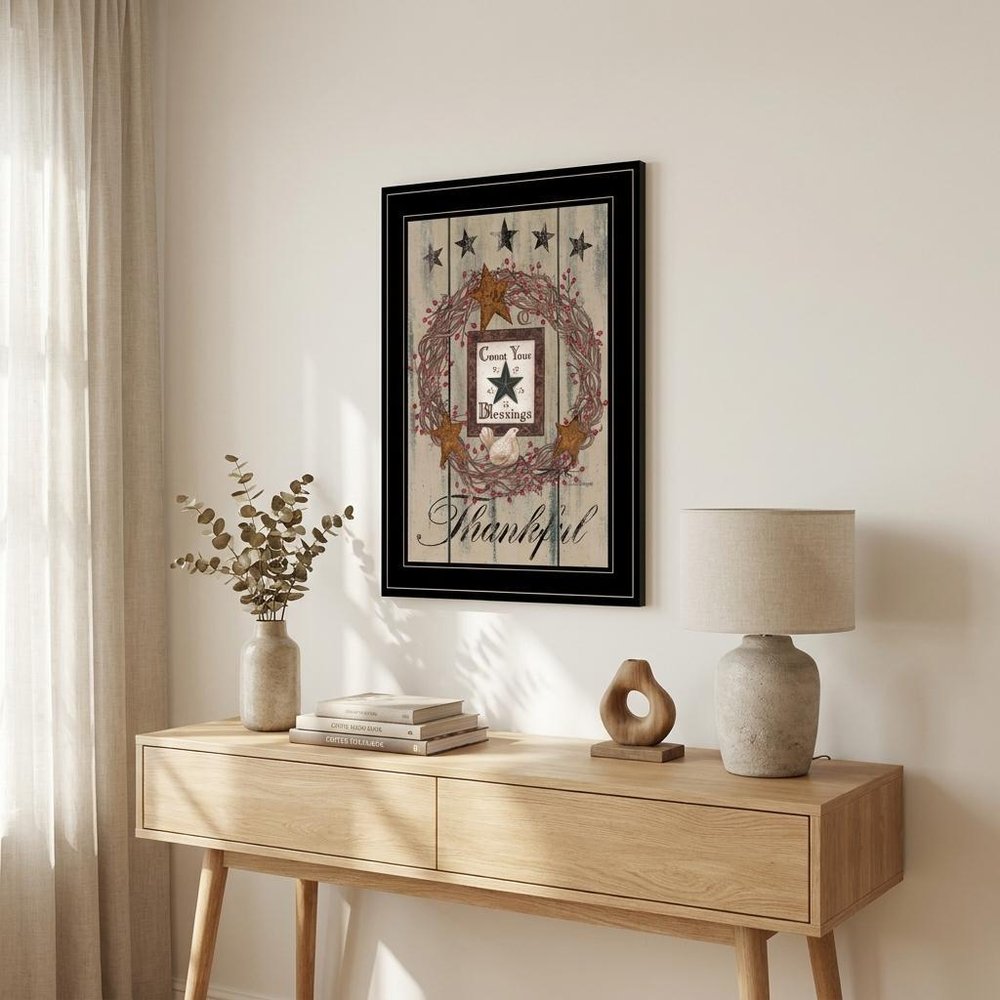 Count your Blessings 2 Black Framed Print Wall Art — view 4