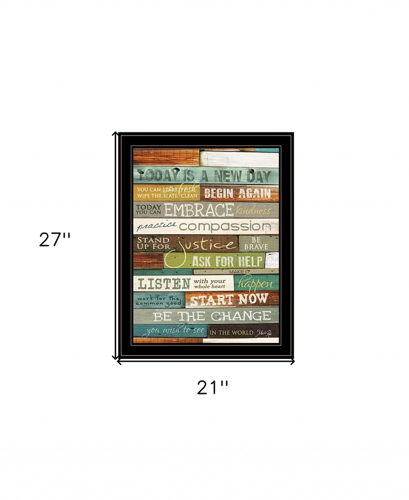 Today is a New Day 3 Black Framed Print Wall Art HomeRoots