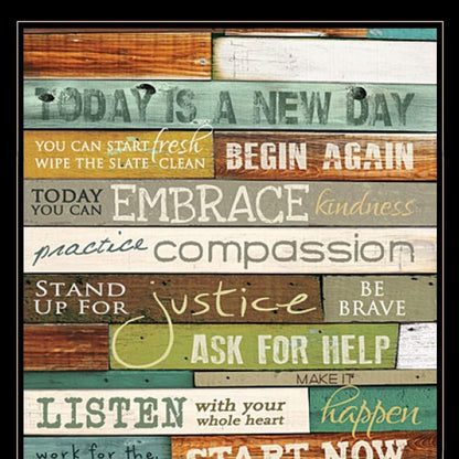 Today is a New Day 3 Black Framed Print Wall Art HomeRoots