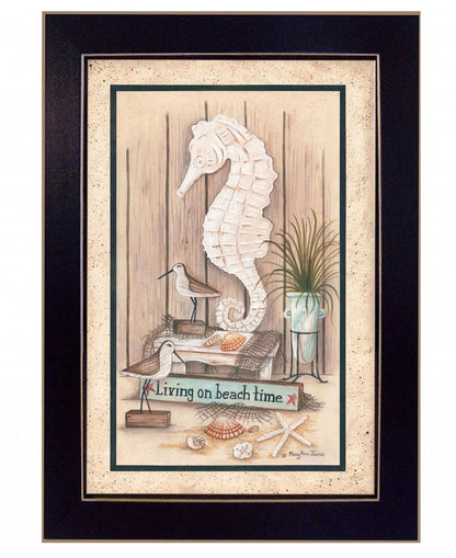 Living on Beach Time Black Framed Print Wall Art HomeRoots