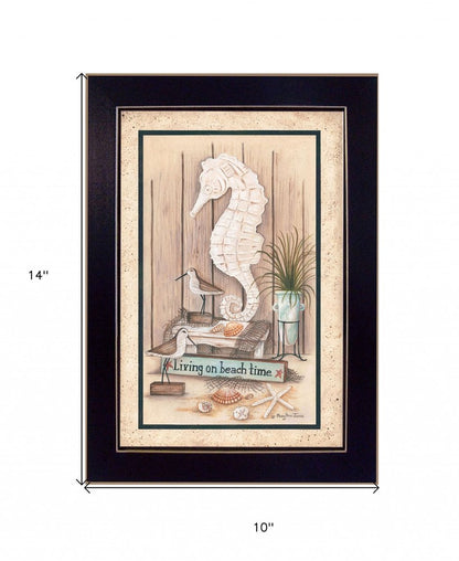 Living on Beach Time Black Framed Print Wall Art HomeRoots