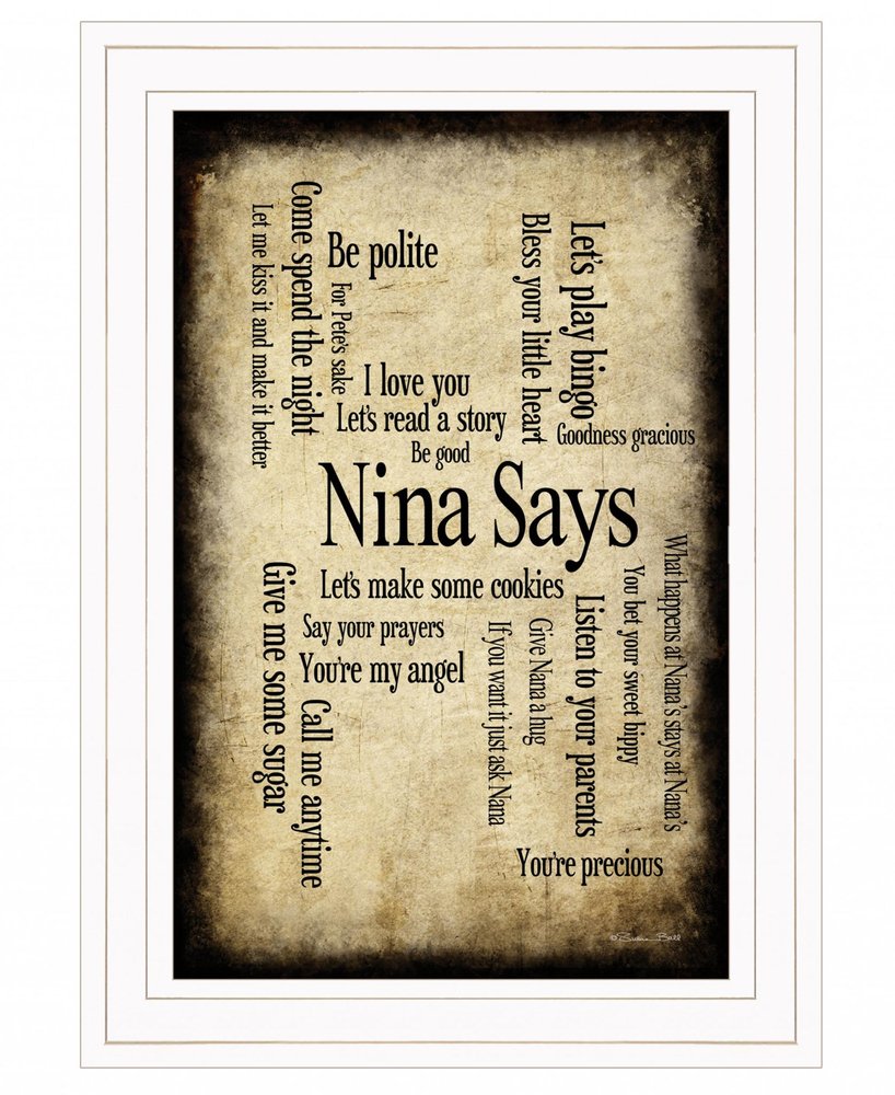 Nina Says 1 White Framed Print Wall Art HomeRoots