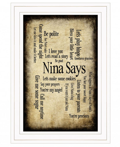 Nina Says 1 White Framed Print Wall Art HomeRoots