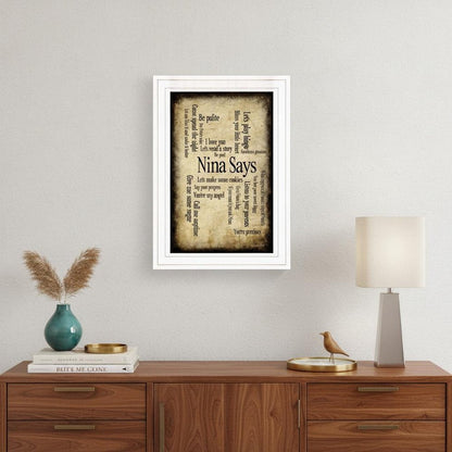 Nina Says 1 White Framed Print Wall Art HomeRoots