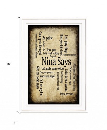 Nina Says 1 White Framed Print Wall Art HomeRoots