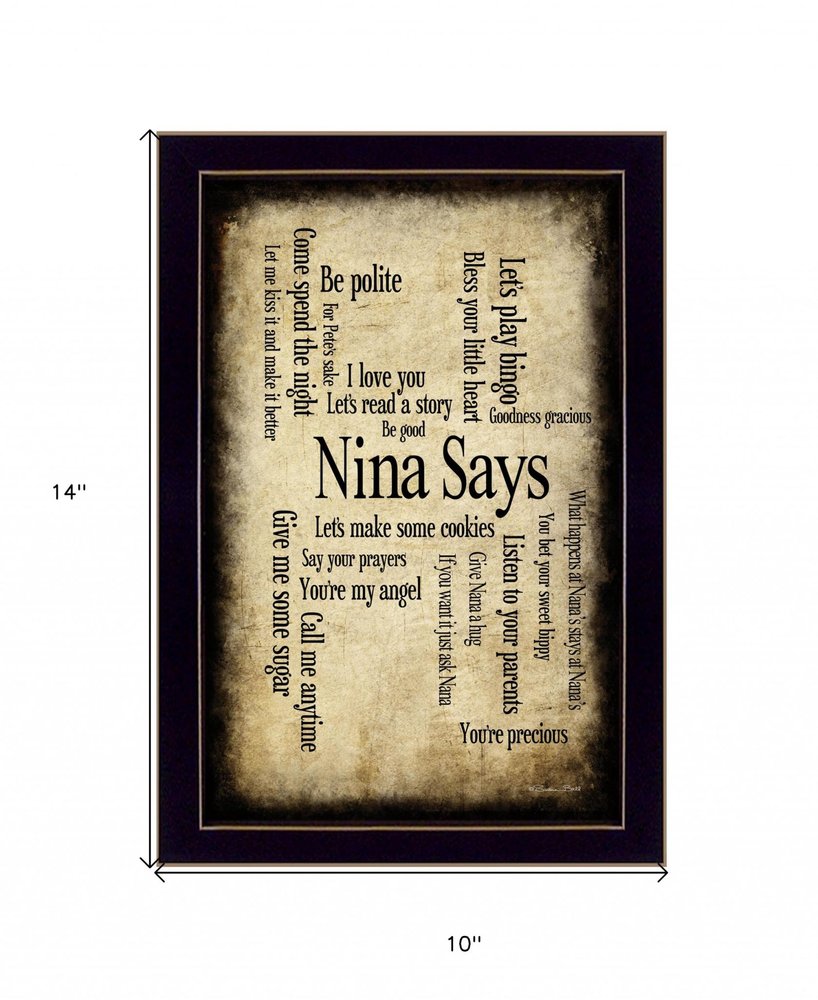 Nina Says 4 Black Framed Print Wall Art — view 4
