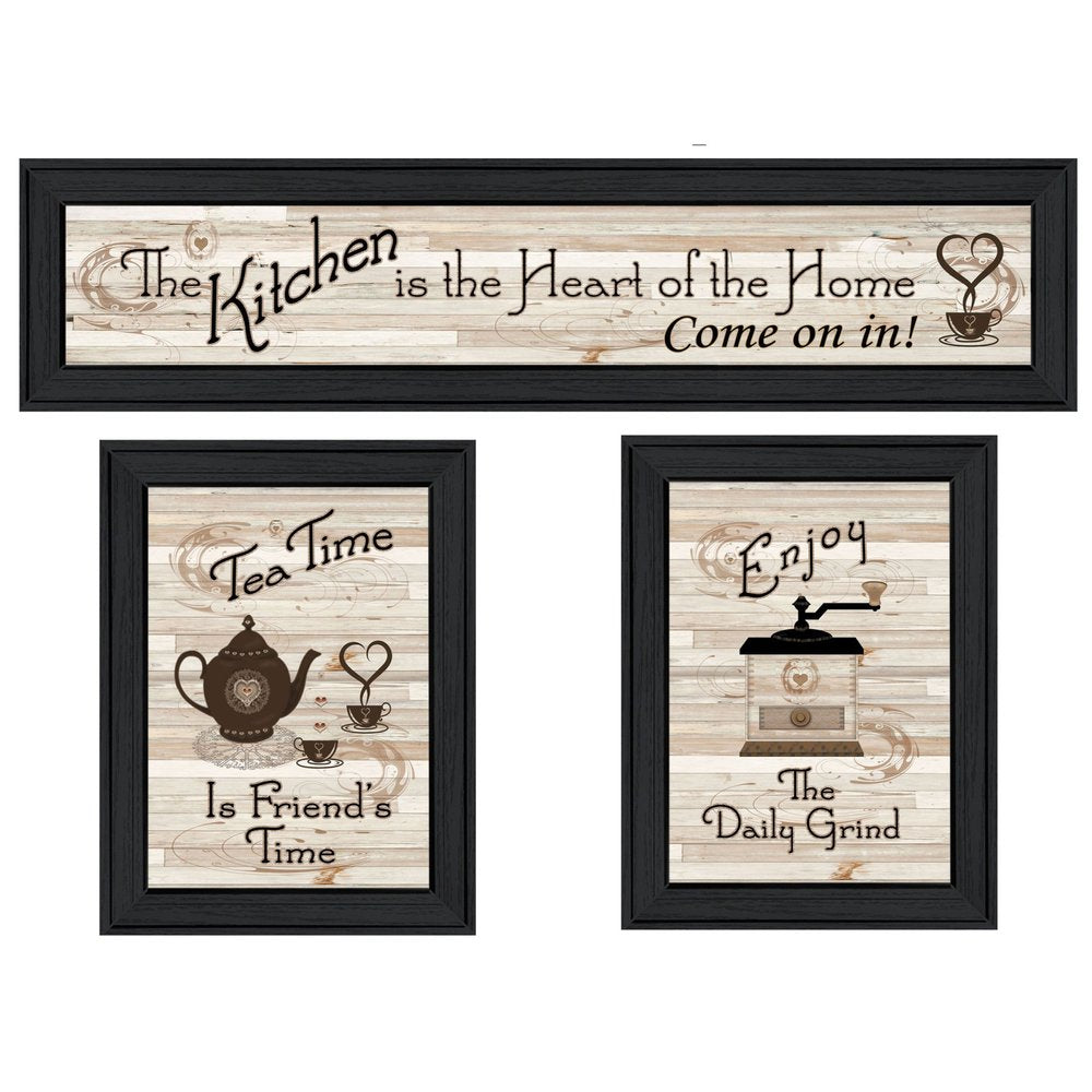 Set Of Three Kitchen Black Framed Prints Kitchen Wall Art — view 1