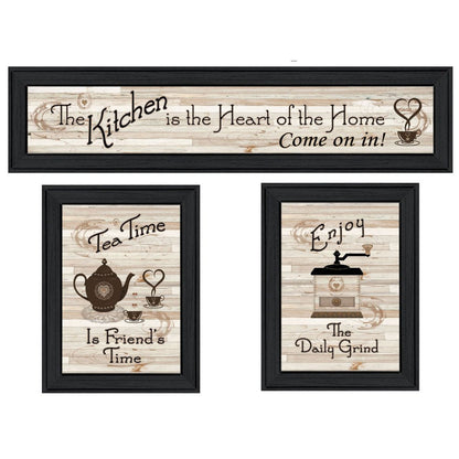Set Of Three Kitchen Black Framed Prints Kitchen Wall Art HomeRoots