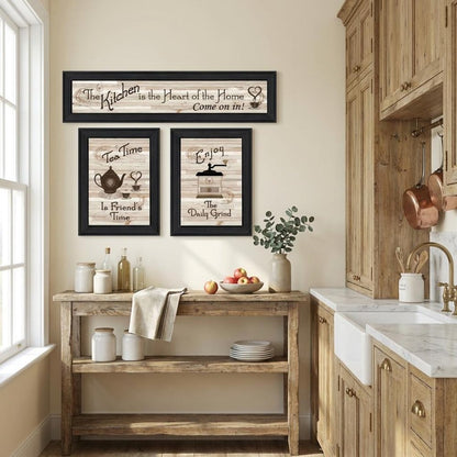 Set Of Three Kitchen Black Framed Prints Kitchen Wall Art HomeRoots