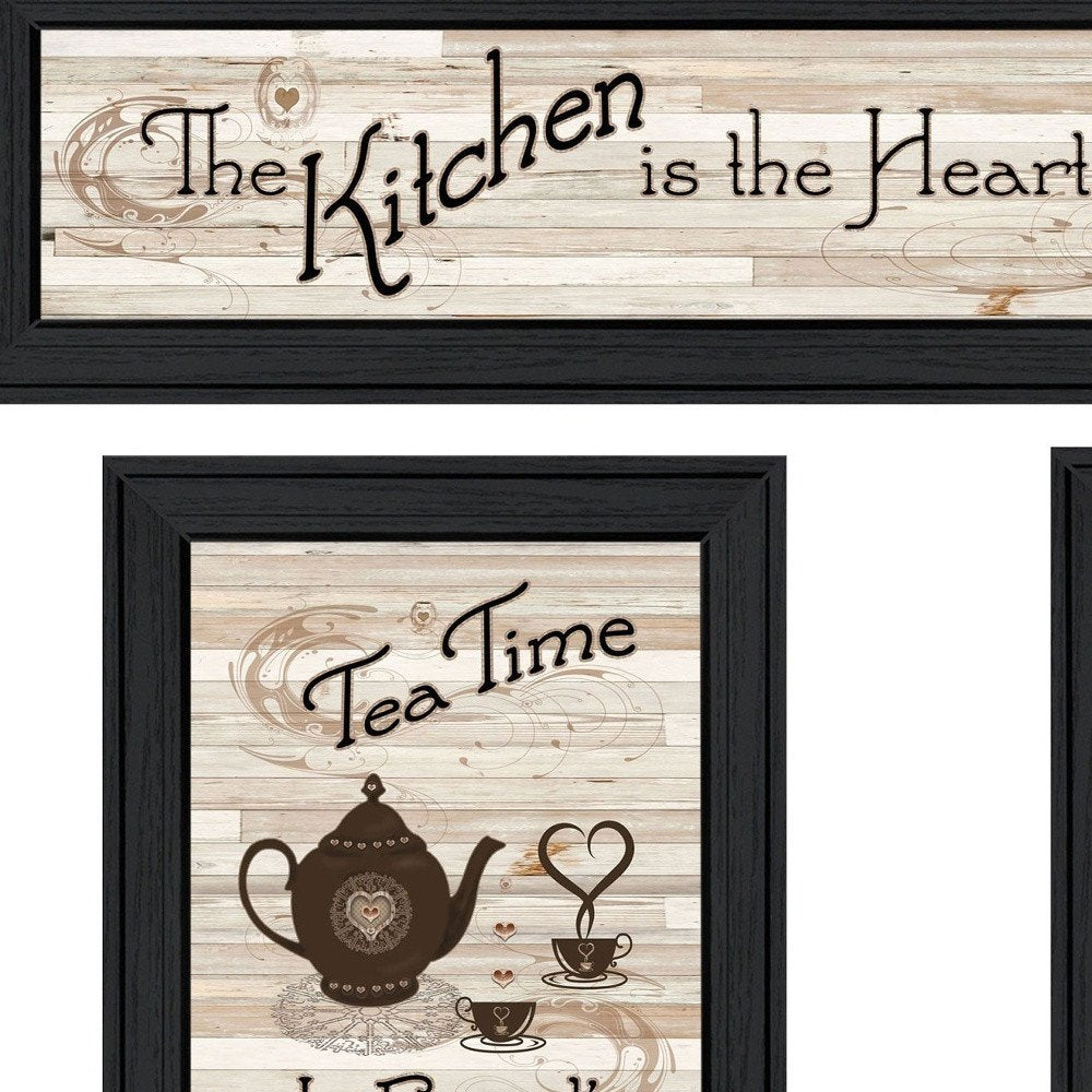 Set Of Three Kitchen Black Framed Prints Kitchen Wall Art — view 2