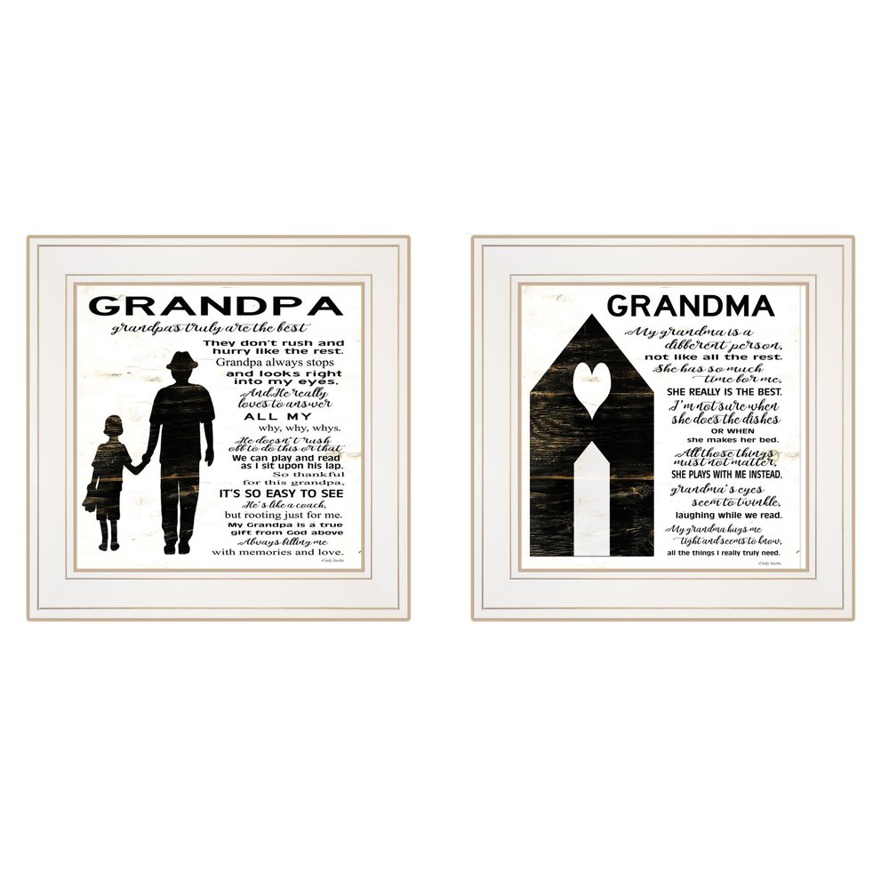 Set Of Two My Grandparents are the Best 2 White Framed Print Wall Art — view 1