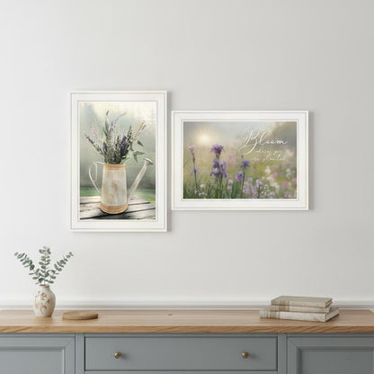 Set Of Two Bloom Where You are Planted 1 White Framed Print Wall Art HomeRoots