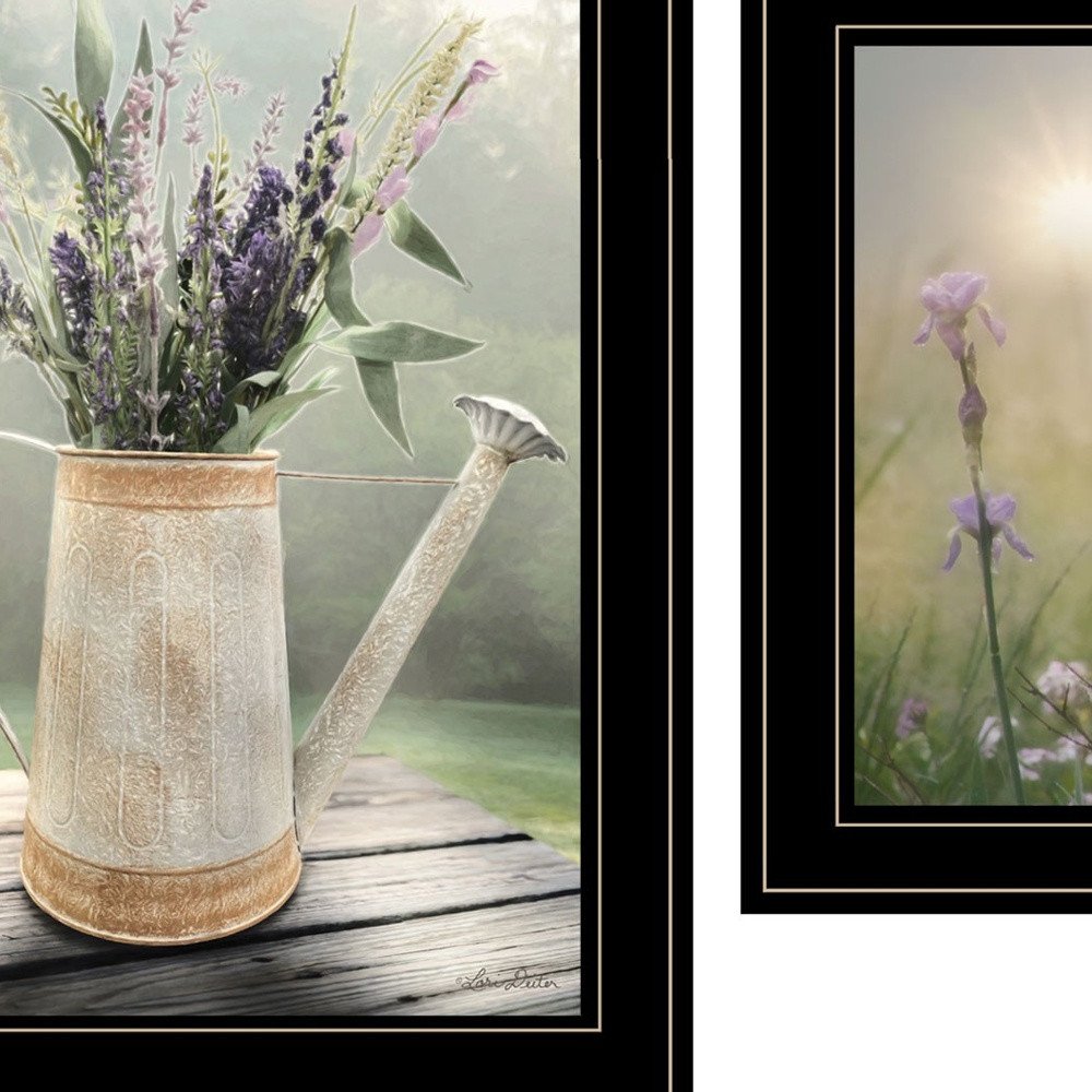 Set Of Two Bloom Where You are Planted 2 Black Framed Print Wall Art HomeRoots