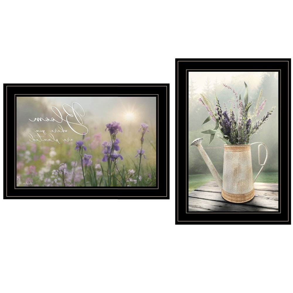 Set Of Two Bloom Where You are Planted 2 Black Framed Print Wall Art — view 4