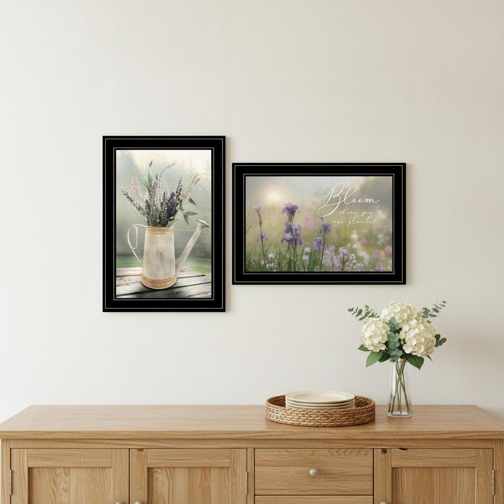Set Of Two Bloom Where You are Planted 2 Black Framed Print Wall Art — view 5