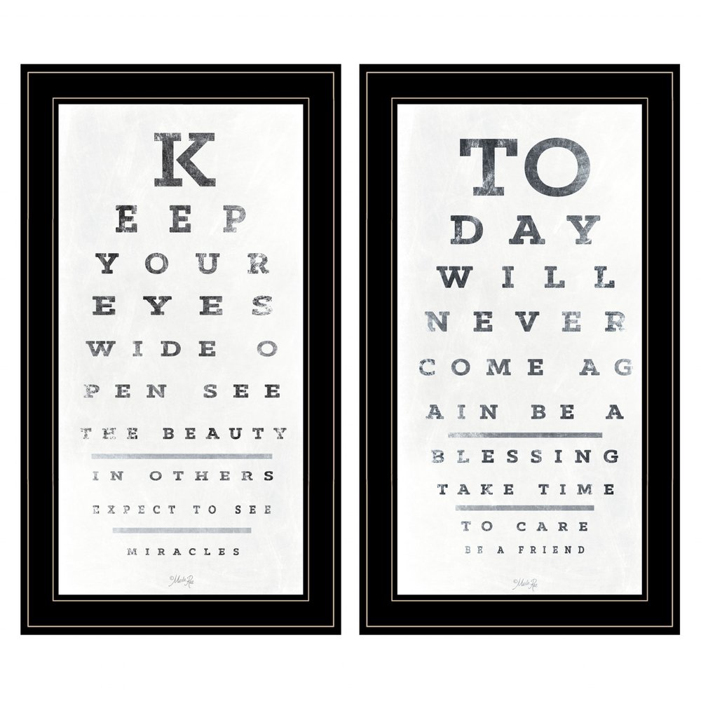 Set Of Two Eye Charts 1 Black Framed Print Wall Art HomeRoots