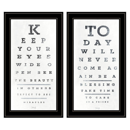 Set Of Two Eye Charts 1 Black Framed Print Wall Art HomeRoots